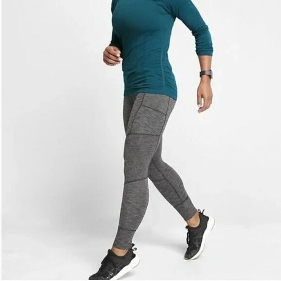 Athleta Excursion Heathered Black Gray Tight Legging size Small - Picture 2 of 11